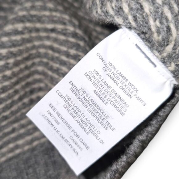 $J CREW MEN'S GRAY LAMBS WOOL JACQUARD SHAWL COLLAR SWEATER - Picture 5 of 6